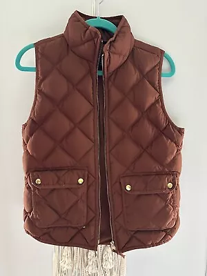 J.CREW Excursion Puffer Vest Size Small Rust Brown • $22.49