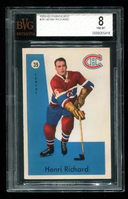 1959 Parkhurst #39 Henri Richard BVG Beckett 8 NM-MT HOF Canadiens~(PL) • $195