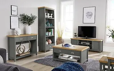 Living Room Furniture Graphite Oak Wood Coffee Console TV Stand Solid Bookcase • £149.99