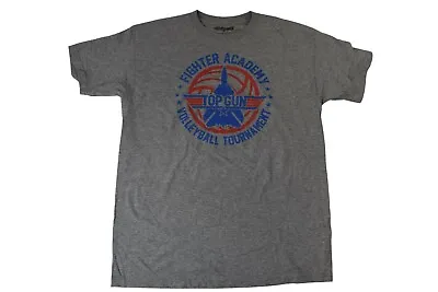 Top Gun Mens Fighter Academy Volleyball Team Gray Tee Shirt New M L 2XL • $9.99