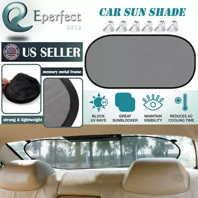 Car Rear Window Screen Mesh Sun Shade Cover Windshield Sun Cove Visor UV Protect • $6.99