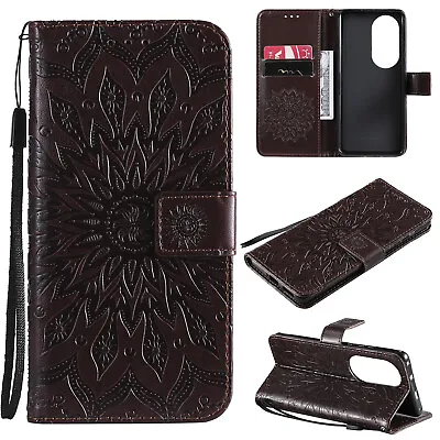 For Huawei P20 P30 P40 P50 P8 Flower Embossing PU Leather Flip Wallet Case Cover • £5.30