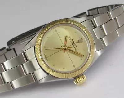 Vintage Ladies ROLEX ZEPHYR Ref 6804 Steel & Gold Made In 1969 • $1990