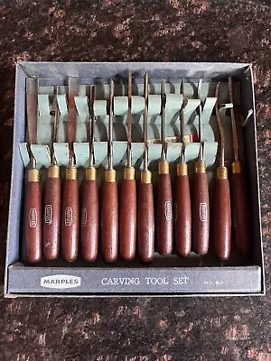 Vintage Marples 12 Piece Wood Carving Set Wood With Box And Blade Sharpeners • $300