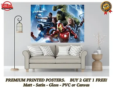 Marvel Avengers Hulk Thor Movie Large Poster Art Print Gift A0 A1 A2 A3 Maxi • £7.35