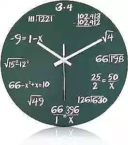 Green Math Clocks Wall Clock With Math Equation/QuizUnique Gift Sage Green • $20.23