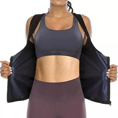 Sweat Corset Women Sauna Sweat Vest Workout Compressing Zipper Corset Fitness • $19.04