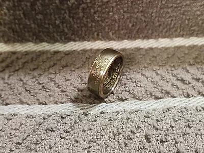 Wyoming Handcrafted Washington Quarters Coin Ring Size 7 1/2 (2007) • $16.50