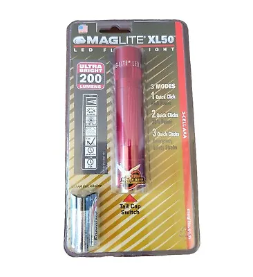 Maglite XL50 LED 3-Cell AAA Flashlight Red • $32.99