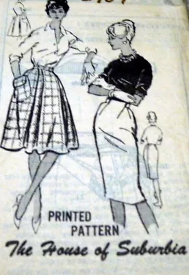 LOVELY VTG 1950s SKIRTS DESIGNER Sewing Pattern WAIST 28 FF • $7.99