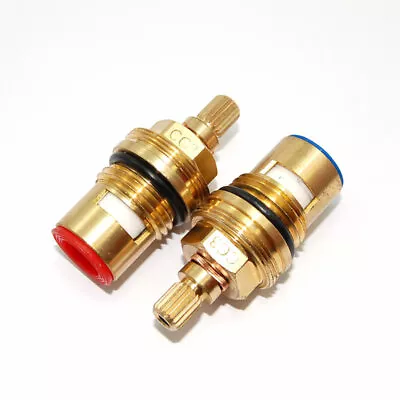 Replacement Brass Ceramic Disc Tap Valves Cc3 Quarter Turn Gland Insert Pair • £13.96