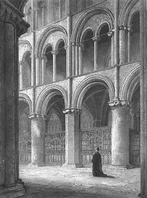 £5.99 • Buy CAMBS. Peterborough Cathedral View North Transept 1836 Old Antique Print
