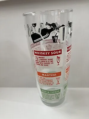 Vintage MCM Barware Shaker Cocktail Recipe Mixing Glass • $9.50