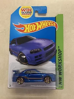 Hot Wheels 2014 HW Workshop Nissan Skyline Gt-R (R34) Blue   230/250 • $21.99