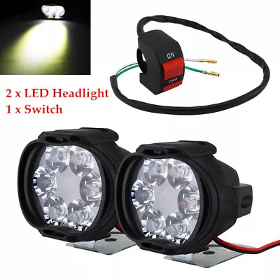 2×12V LED Spot Light Headlight Fog Driving Lamp Motorbike Offroad ATV Part Set • $21.99