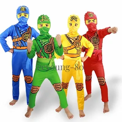 Kids Child Lego Ninjago Costume Boys Ninja Cosplay Christmas Party Fancy Dress • $28.49