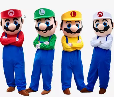 Super Mario Mascot Costume Cosplay Party Fancy Dress Brothers Suits Adult Size • $59.99