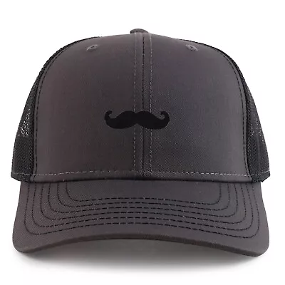 Black Mustache Patch 2 Tone Mesh Back Trucker Cap - FREE SHIPPING • $19.99