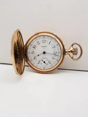 Antique MULTI COLOR 14k Gold 0 SIZE Ladies FANCY DIAL ELGIN POCKET Watch 62g • $1250