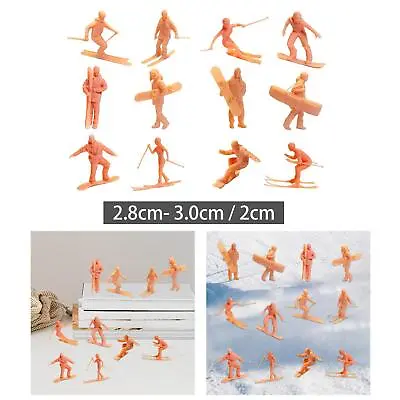 Skiing Figures Small Statue Fairy Garden Toy Scenery Landscape Layout DIY Micro • £20.28