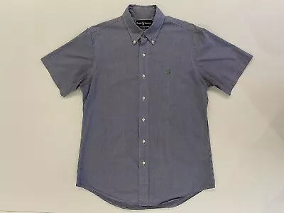 Mens Ralph Lauren Custom Fit Button Up Short Sleeve Check Chequered Shirt Medium • £19.99