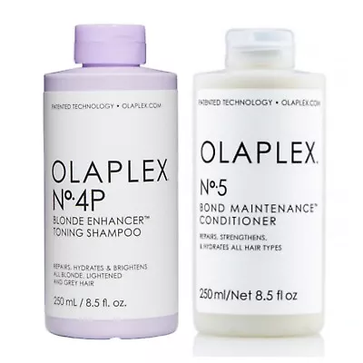 Olaplex No.4P Blonde Enhancer Purple Toning Shampoo & No.5 Conditioner 250ml Duo • $84.95