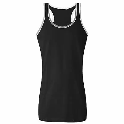 Mens Vests Cotton Gym Training Sleeveless Summer Plain Muscle Tank Tops S-5XL • £6.39