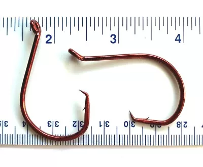 50 GT 2X Red Offset Circle Fish Fishing Hooks Size 7/0 - 50 Hooks 7384 • $12.99