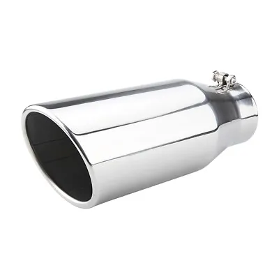 Diesel Exhaust Tip 4  Inlet 6  Outlet 15  Long Rolled Edge Angle Polished • $41