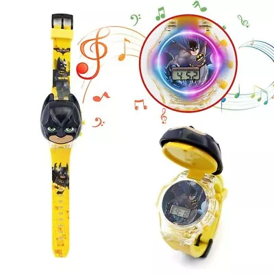 Batman Kids Childrens Flashing Light Up 3D Glow Digital Musical Great Gift Watch • £8.99