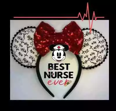 HANDMADE Minnie Mouse Nurse Inspired Mouse Ears • $18