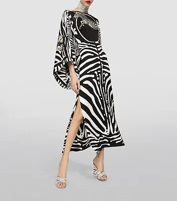 DOLCE & GABBANA Zebra-Print Charmeuse Midi Dress Size:36/0  $4195 NWT • $999.99