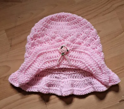 Handmade Hand Crocheted Baby Girl Paddington Mop Hat 100% Acrylic Various Cols. • $5.60