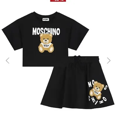 Moschino Girls Black Teddy Bear Logo Skirt Set Size 8  • $149.99
