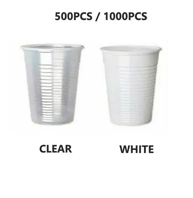 500-1000 White / Clear 7oz DispoS Cups 200ml Vending Style Cup 180cc • £5.99