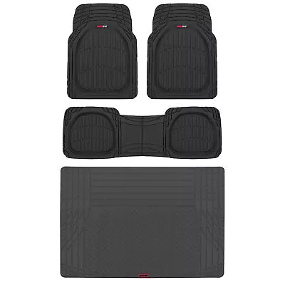 $59.95 • Buy Motor Trend Deep Dish Custom Trim To Fit Floor Mats+Cargo Liner Trunk Mat Black