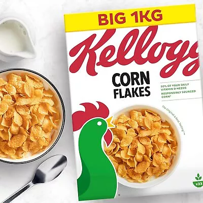 Kellogg's Corn Flakes Breakfast Cereal 1kg • £6.95