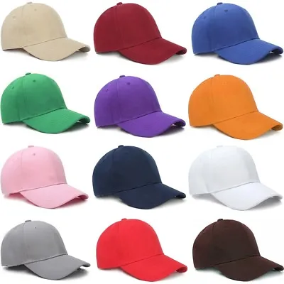 Wholesale Unisex Plain Baseball Cap Solid Color Hat Adjustable Wool Hook & Loop  • $240