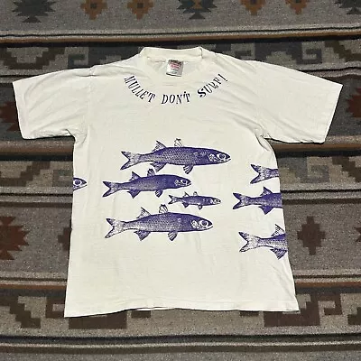 Vintage Mullet Don’t Surf T-Shirt Fishing All Over Print Single Stitch Large USA • $99.95