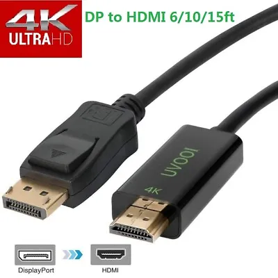 Display Port DP To HDMI Displayport To HDMI Cable Cord Male To Male 3/6/10ft 4k • $8.99