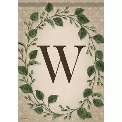 MONOGRAM INITIAL Letter W Ivy Wreath Dura Soft Garden Flag 12.5  X 18  Carson • $15.99
