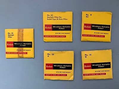 $45 • Buy Lot Of 5 SEALED Kodak Wratten Gelatin Filter #15G #85 #25A #1A #8K2 Bolex 2 X2 