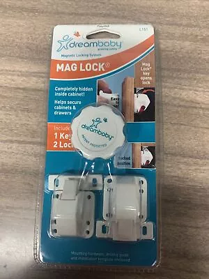 New Dreambaby Mag Lock 2 Locks 1 Key Magnetic Cabinet Drawer Baby Safety Dream • $16.20