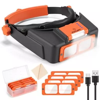 Headband Magnifier With Light Rechargeable Magnifying Glasses For Close Work... • $44.40