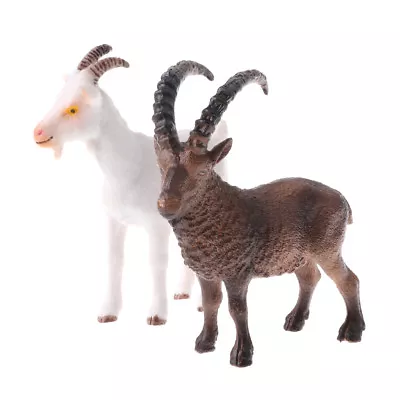 £9.49 • Buy Realistic White Black Farm Animal Figure Plastic Kids Toy Goat Model - 2pcs