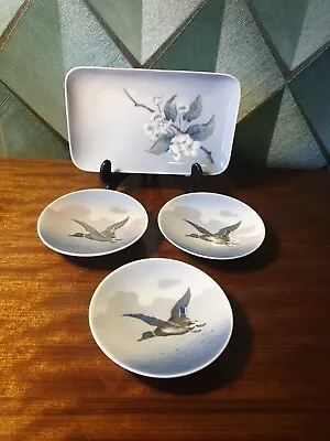 4 Pieces ~ Royal Copenhagen Flying Mallard Duck Pin Dish X3 3675 Plus 863/861 • £22.99
