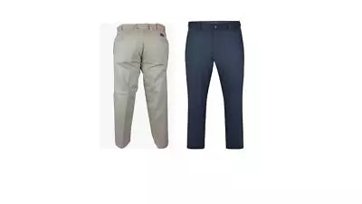 Carabou Pure Cotton Flexi Waist Chino Trousers Waist 34 To 48 2 Colours • £29.95