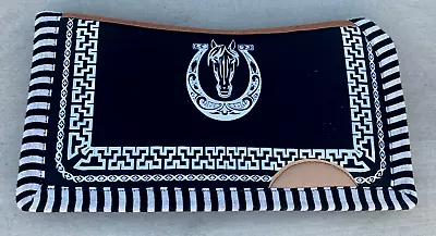 $59.99 • Buy Black Saddle Pad Western Saddle Blanket, Carona Suadero Charro Para Caballo