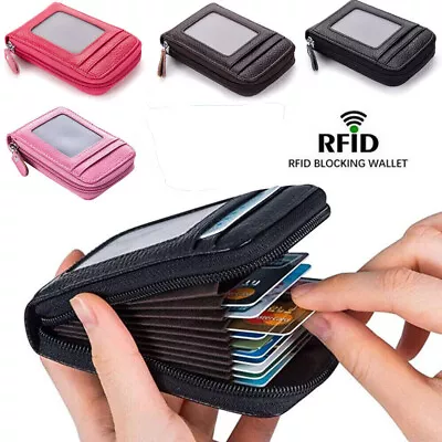 Anti-theft Credit Card Holder RFID Blocking Leather Wallet Women Men Coin Purse • $4.83