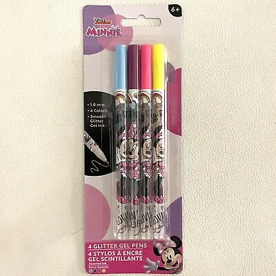 Disney Junior Minnie Mouse Childrens Glitter Gel Pen Set 4Ct New Licensed Sealed • $4